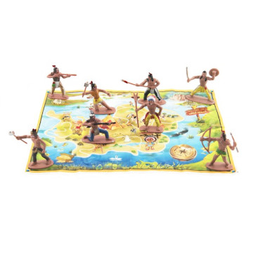 Figurky indiáni s mapou plast 6cm v sáčku