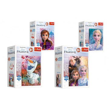 Minipuzzle miniMaxi 20 dílků Ledové království II/Frozen II 4 druhy v krabičce 11x8x4cm 24ks v boxu