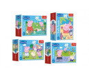 Minipuzzle 54 dílků Šťastný den Prasátka Peppy/Peppa Pig 4 druhy v krabičce 9x6,5x3,5cm 40ks v boxu