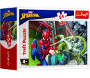 Minipuzzle 54 dílků Spidermanův čas 4 druhy v krabičce 9x6,5x4cm 40ks v boxu