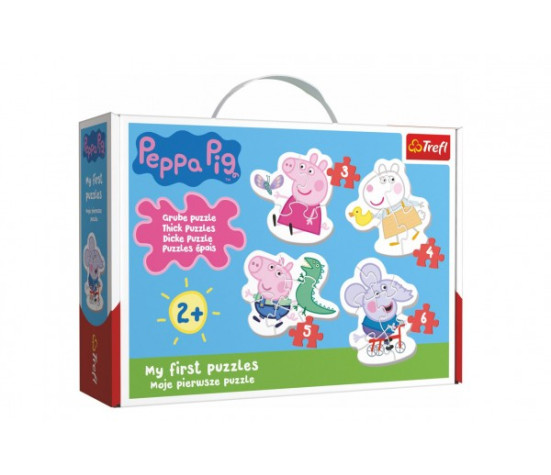 Puzzle pro nejmenší Prasátko Peppa/Peppa Pig 18 dílků v krabici 27x19x6cm 2+