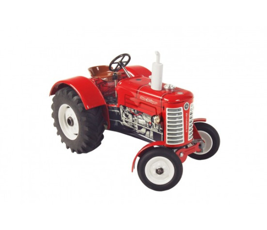 Traktor Zetor 50 Super červený na klíček kov 15cm 1:25 v krabičce Kovap