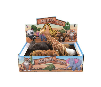 Zvířátko safari ZOO plast 11-17cm 6ks v boxu