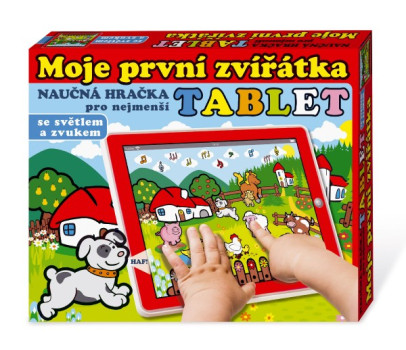 Tablet farma pro nejmenší Moje první zvířátka 24x19x1,5cm na bat. se světlem a zvukem v krabičce MPZ