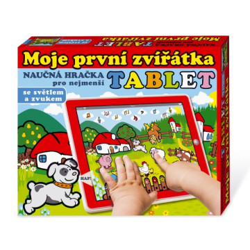 Tablet farma pro nejmenší Moje první zvířátka 24x19x1,5cm na bat. se světlem a zvukem v krabičce MPZ