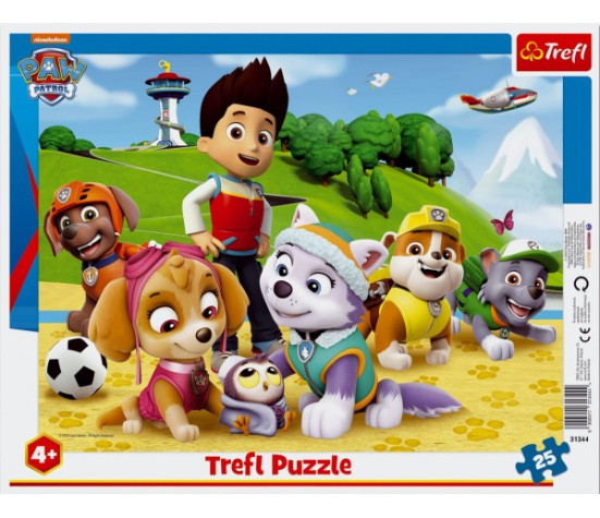 Puzzle deskové Paw Patrol/Tlapková patrola na stopě 37x29cm 25 dílků ve fólii