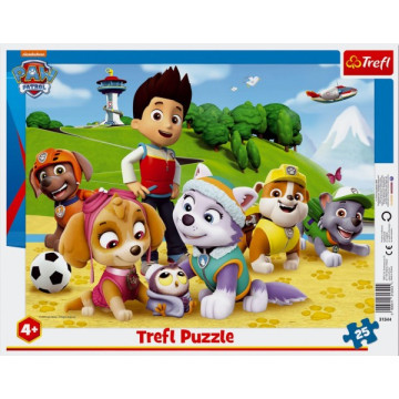 Puzzle deskové Paw Patrol/Tlapková patrola na stopě 37x29cm 25 dílků ve fólii