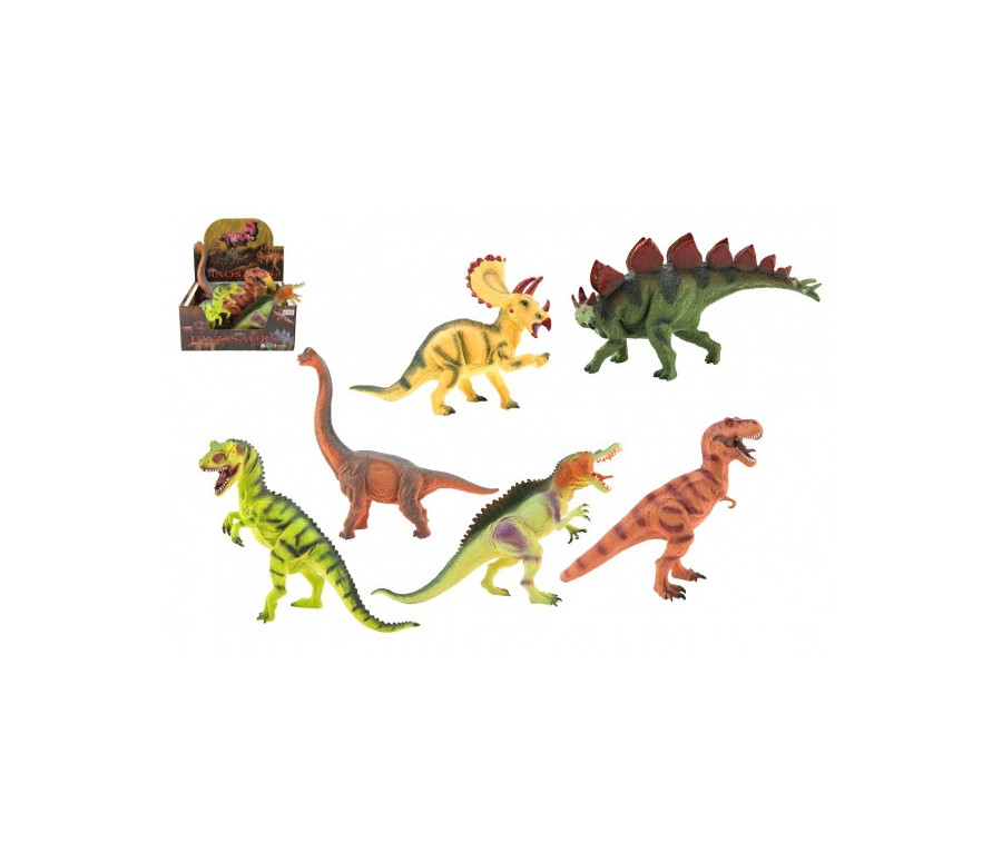 Dinosaurus 25-32cm plast 6 druhů 6 ks v boxu