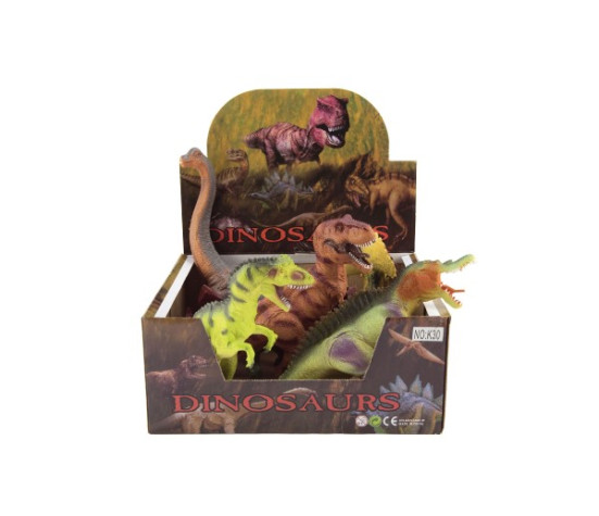 Dinosaurus 25-32cm plast 6 druhů 6 ks v boxu