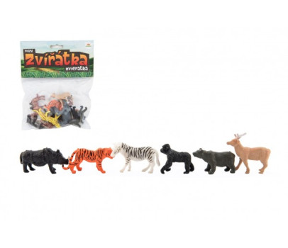 Zvířátka mini safari ZOO plast 5-6cm 12ks v sáčku