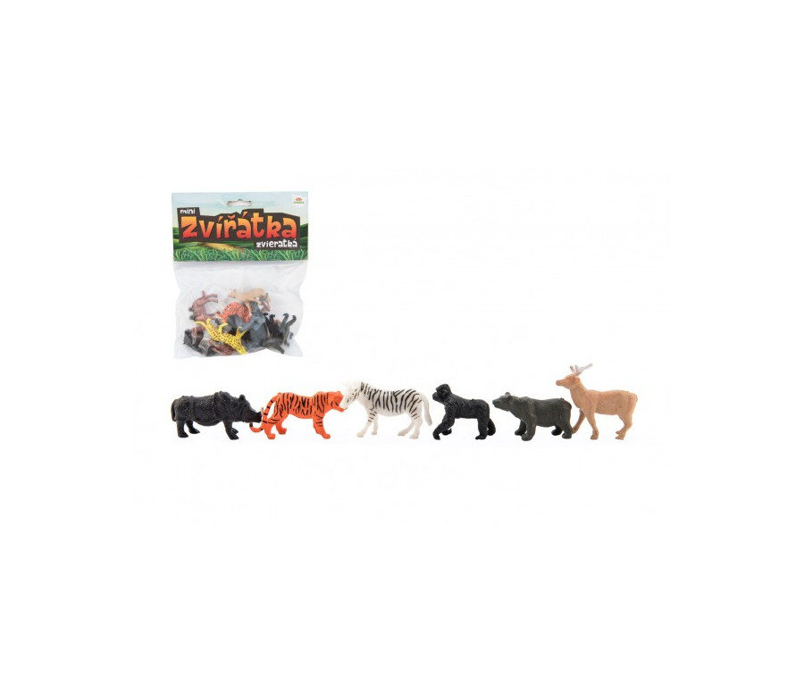 Zvířátka mini safari ZOO plast 5-6cm 12ks v sáčku