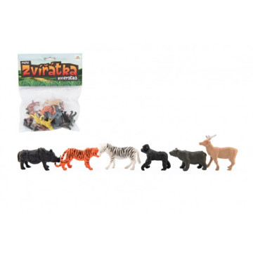 Zvířátka mini safari ZOO plast 5-6cm 12ks v sáčku