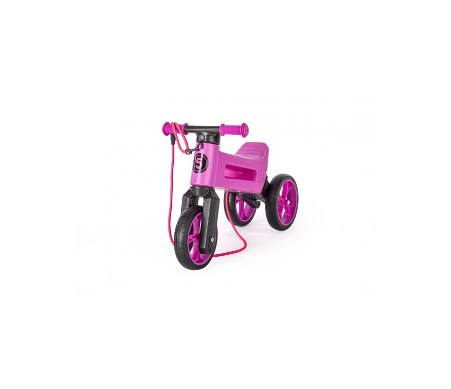 Odrážedlo FUNNY WHEELS Rider SuperSport fialové 2v1+popruh, výš. sedla 28/30cm nos 25kg 18m+ v sáčku