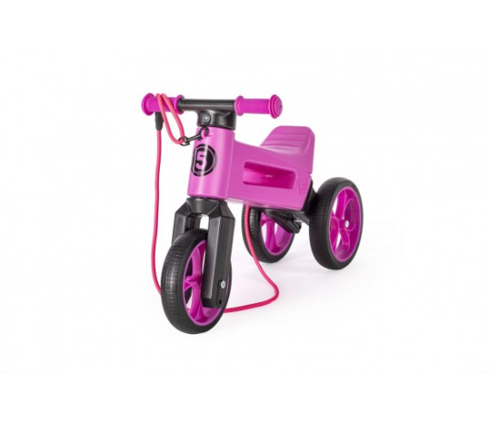 Odrážedlo FUNNY WHEELS Rider SuperSport fialové 2v1+popruh, výš. sedla 28/30cm nos 25kg 18m+ v sáčku