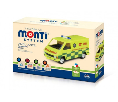 Stavebnice Monti System MS 06.1 Ambulance Renault Trafic 1:35 v krabici 22x15x6cm