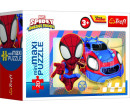 Minipuzzle miniMAXI 20 dílků Spidey a jeho úžasní přátelé 4 druhy v krabičce 11x8x4cm 24ks v boxu