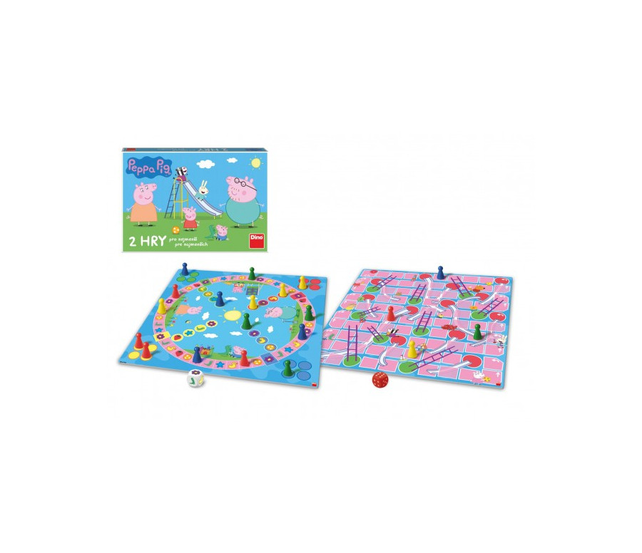 Pojď si hrát/Žebříky a skluzavky 2 společenské hry Prasátko Peppa/Peppa Pig v krabici 33x23x3cm