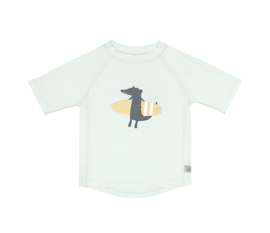 Short Sleeve Rashguard crocodile sea foam 13-18 mo.