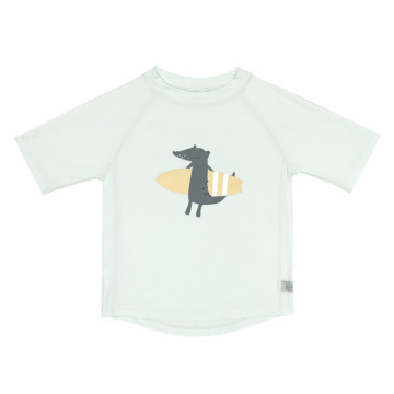 Short Sleeve Rashguard crocodile sea foam 13-18 mo.