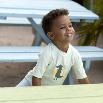 Short Sleeve Rashguard crocodile sea foam 13-18 mo.