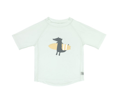 Short Sleeve Rashguard crocodile sea foam 19-24 mo.