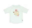 Short Sleeve Rashguard flowers sea foam 13-18 mo.