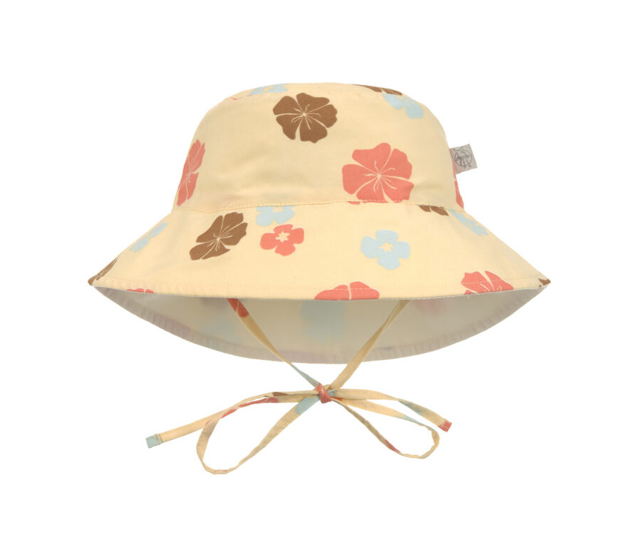 Sun Protection Bucket Hat flowers vanilla 19-36 mo.