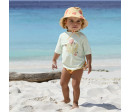Sun Protection Bucket Hat flowers vanilla 19-36 mo.