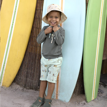 Sun Protection Bucket Hat surfboards sea salt 07-18 mo.