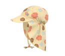 Sun Protection Flap Hat flowers vanilla 07-18 mo.