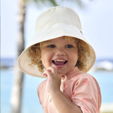 Sun Protection Long Neck Hat sea salt 07-18 mo.
