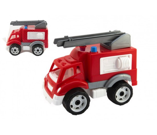 Auto hasiči plast na volný chod v síťce 19x23x30cm