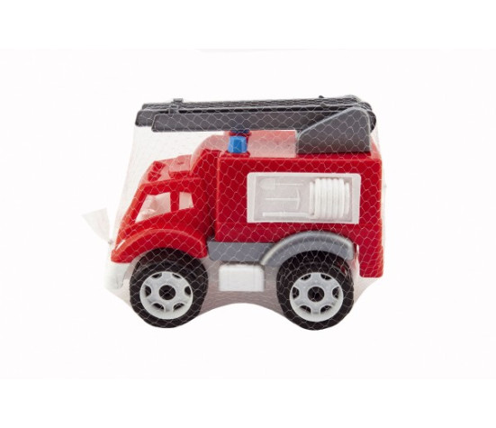 Auto hasiči plast na volný chod v síťce 19x23x30cm