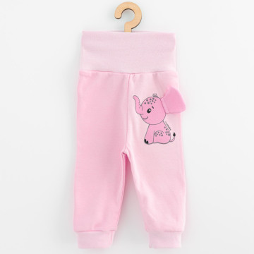 Kojenecká souprava tričko a tepláčky New Baby Happy Elephant pink, Růžová 56 (0-3m)