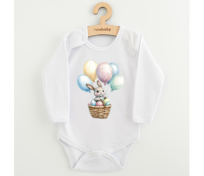 Dětské body s potiskem New Baby Králíček s balónky