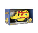 Auto ambulance plast 20cm na setrvačník na baterie se zvukem se světlem v krabici 26x15x12cm