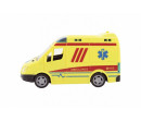 Auto ambulance plast 20cm na setrvačník na baterie se zvukem se světlem v krabici 26x15x12cm