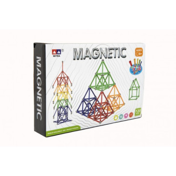 Magnetická stavebnice 120 ks plast/kov v krabici 28x19x5cm