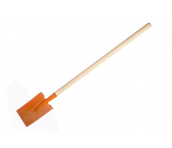 Rýč rovný oranžový s násadou kov/dřevo 80cm nářadí