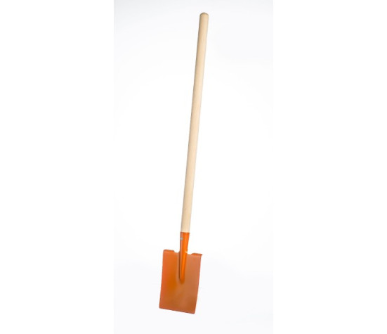 Rýč rovný oranžový s násadou kov/dřevo 80cm nářadí
