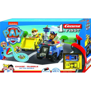 Autodráha Carrera First Paw Patrol/Tlapková Patrola 2,9m plast +2 auta na bat. v krabici 50x30x7cm