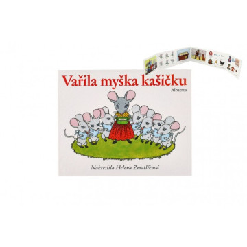 Knížka leporelo CZ text Vařila myška kašičku 16x12,5cm 24m+