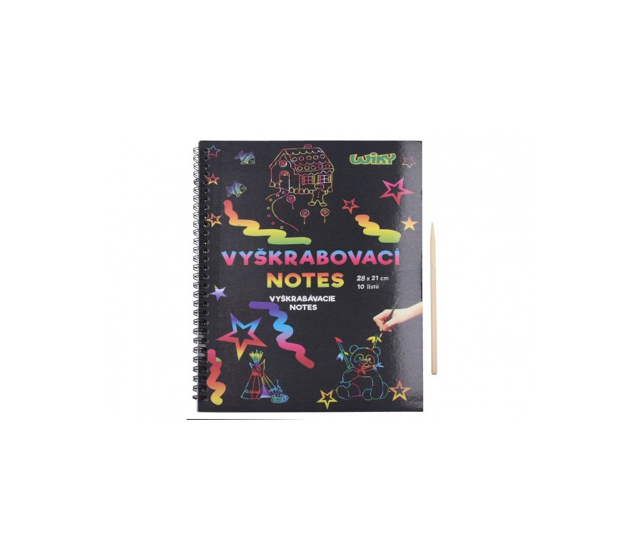 Škrabací/Vyškrabovací notes duhový 10 listů v sáčku 28x21cm