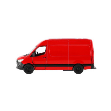 Auto/dodávka Kinsmart Mercedes-Benz Sprinter 1:48 kov/plast 13cm na zpětné nat. 3 barvy 12ks v boxu