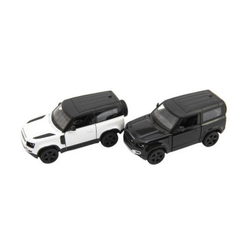 Auto Kinsmart Land Rover Defender 90 kov/plast 1:36 12,5cm na zpětné natažení 4 barvy 12ks v boxu
