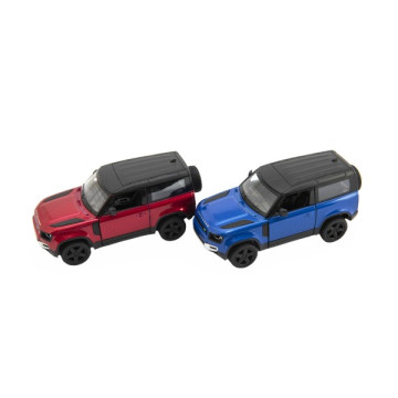 Auto Kinsmart Land Rover Defender 90 kov/plast 1:36 12,5cm na zpětné natažení 4 barvy 12ks v boxu