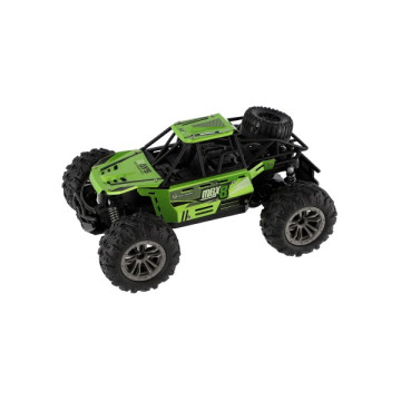 Auto RC buggy terénní zelené 22cm plast 2,4GHz na baterie + dobíjecí pack v krabici 32x16x18cm