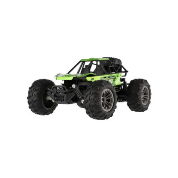 Auto RC buggy terénní zelené 22cm plast 2,4GHz na baterie + dobíjecí pack v krabici 32x16x18cm