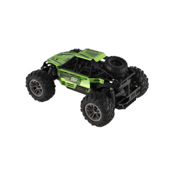 Auto RC buggy terénní zelené 22cm plast 2,4GHz na baterie + dobíjecí pack v krabici 32x16x18cm