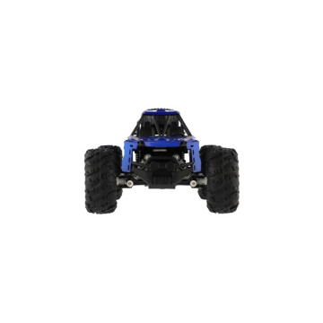 Auto RC buggy terénní modré 22cm plast 2,4GHz na baterie + dobíjecí pack v krabici 32x16x18cm